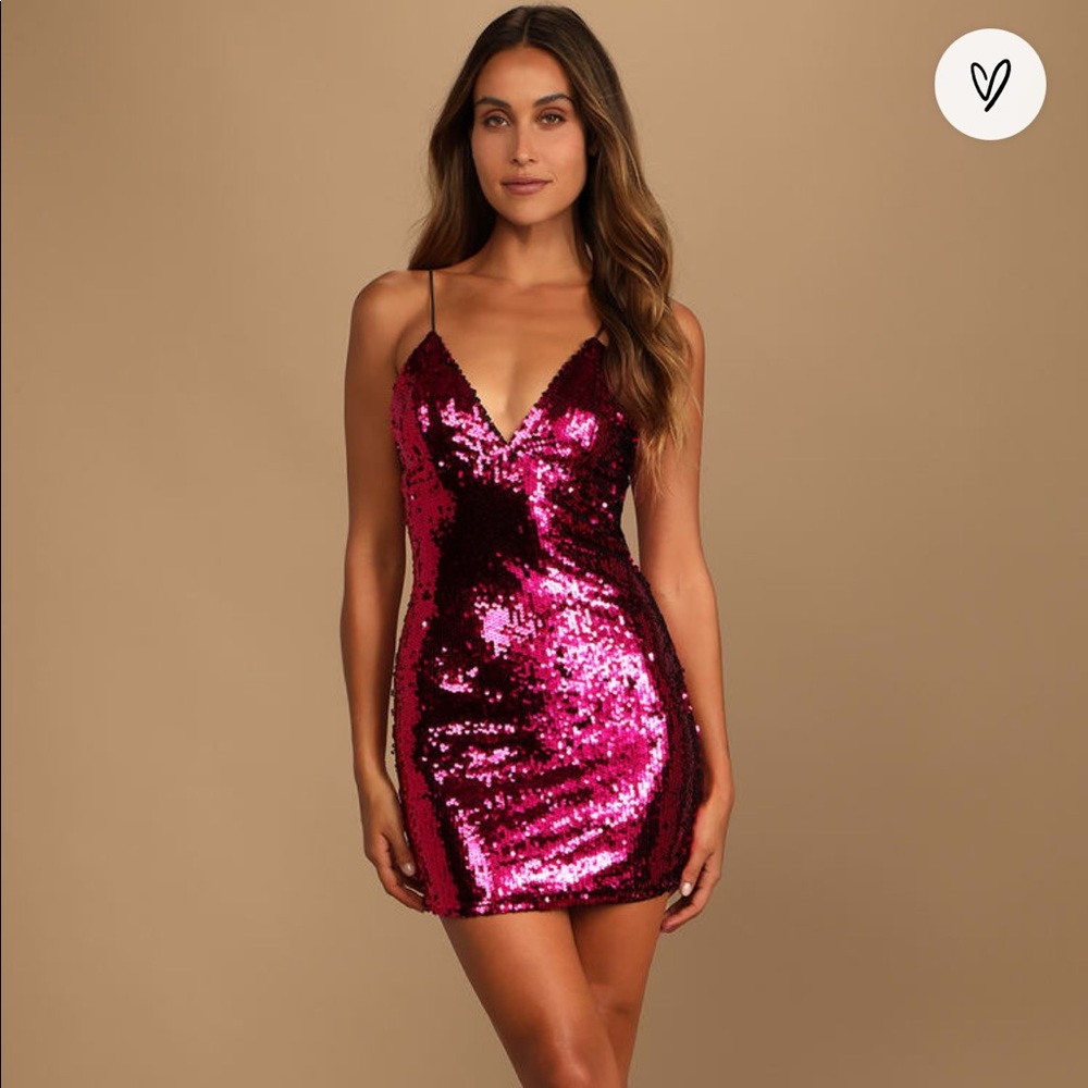 XS Magenta Sequin Dress